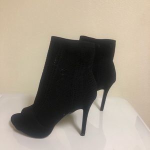 Black open toe bootie US size 10